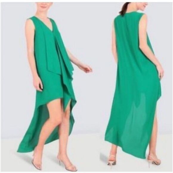 BCBCMaxAzria Tara Dress - Multicolor Abstract Tie Dye - Asymmetrical Maxi Dress - Picture 9 of 15